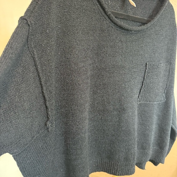Wishlist Oversized Black Textured Lightweight Sweater Size S/M - Picture 3 of 13